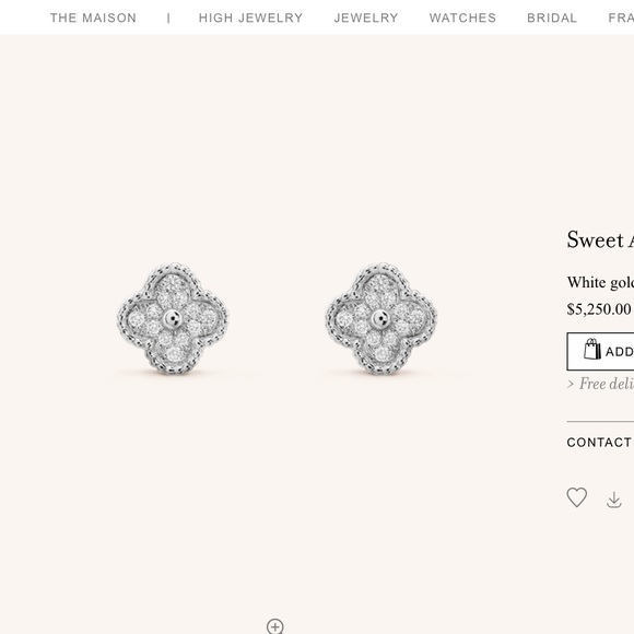 Clover earrings white gold plated - Picture 2 of 4